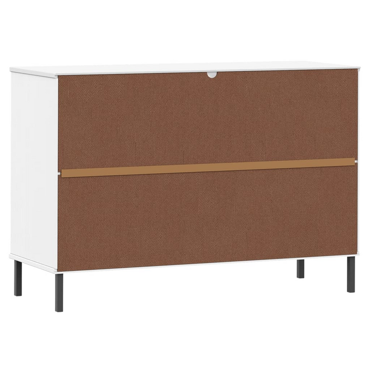 OSLO Solid Wood Sideboard with Metal Legs - White, 113x40x77 cm | Modern Industrial Storage Cabinet | Elegant Home Organizer - Premium  from Home Treasures - Just £115.99! Shop now at Home Treasures