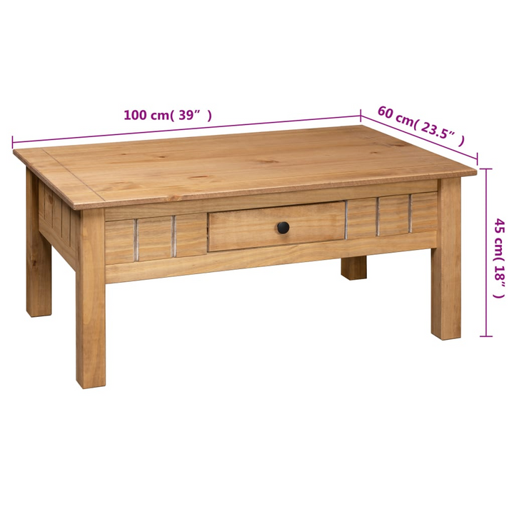 PANAMA Solid Pine Wood Coffee Table | 100x60x45 cm | Classic Design & Durable Build - Premium  from Home Treasures - Just £115.99! Shop now at Home Treasures