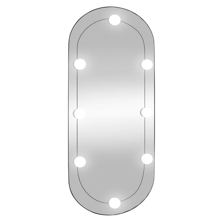 Modern Oval Wall Mirror with LED Lights - 35x80 cm - Adjustable Light Modes & USB Interface - Premium  from Home Treasures - Just £47.99! Shop now at Home Treasures