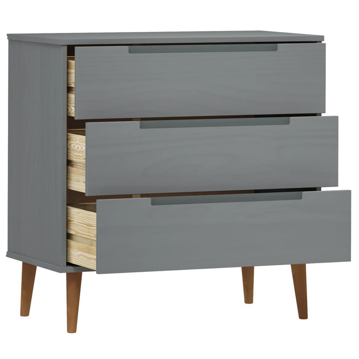 MOLDE Drawer Cabinet in Grey - Solid Pine Wood, 80x40x80 cm - Premium  from Home Treasures - Just £149.99! Shop now at Home Treasures