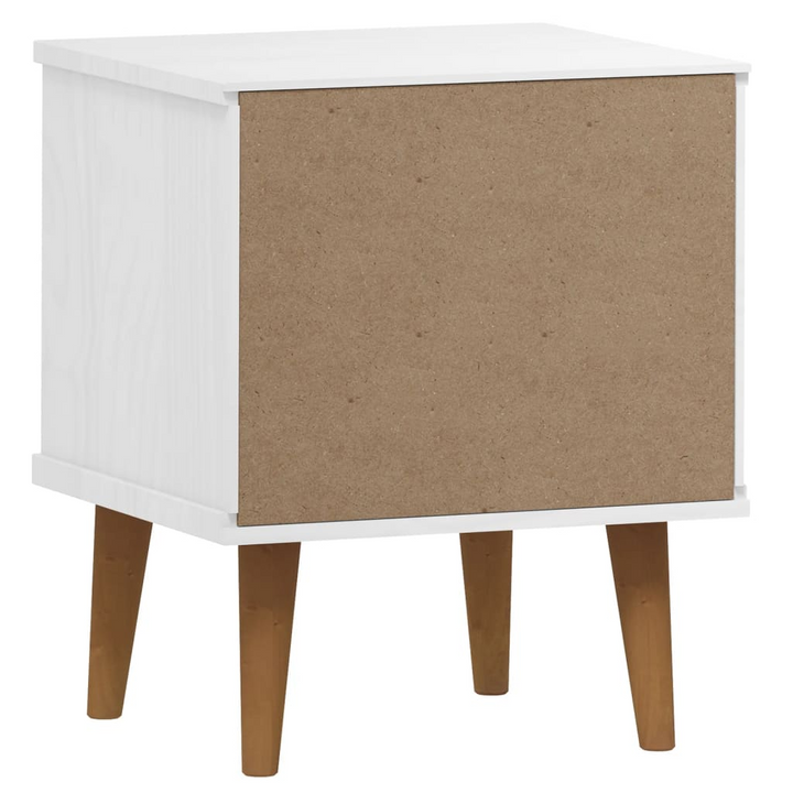 MOLDE Bedside Cabinet, Solid Pine Wood, White, 40x35x48 cm - Chic & Practical Nightstand with 2 Drawers - Premium  from Home Treasures - Just £74.99! Shop now at Home Treasures