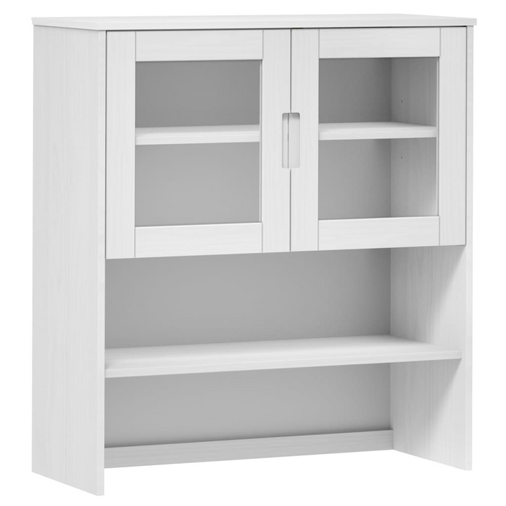 MOLDE Highboard Top - White 90x35x100 cm | Solid Pine Wood & Tempered Glass - Premium  from Home Treasures - Just £169.99! Shop now at Home Treasures