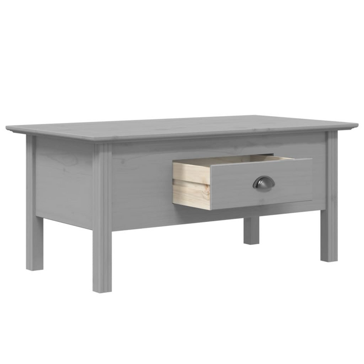 BODO French-Style Grey Coffee Table – Elegant Solid Pine Wood with Drawer, 100x55x45 cm - Premium  from Home Treasures - Just £76.99! Shop now at Home Treasures