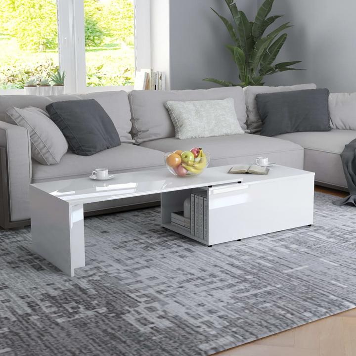 Coffee Table in High Gloss White 150x50x35 cm Engineered Wood - Premium  from Home Treasures - Just £110.99! Shop now at Home Treasures