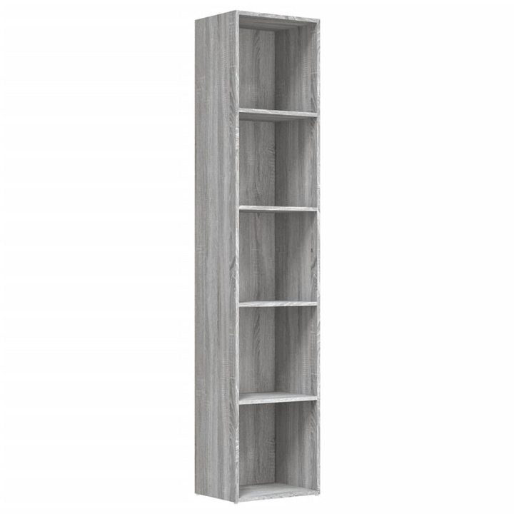 Stylish Grey Sonoma Engineered Wood Book Cabinet - 5-Tier, 40x30x189 cm - Premium  from Home Treasures - Just £58.99! Shop now at Home Treasures