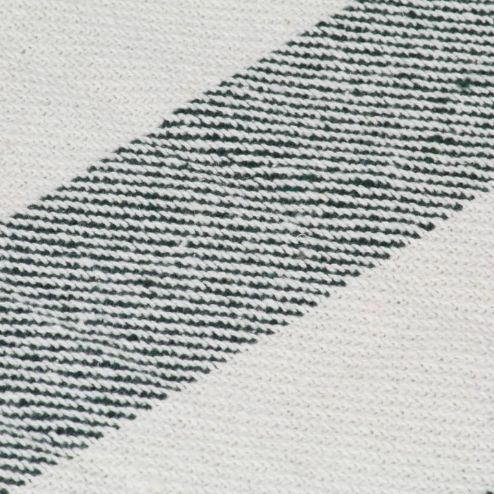 Stylish Dark Green Cotton Stripe Throw Blanket - 125x150 cm, Soft and Cozy - Premium  from Home Treasures - Just £16.99! Shop now at Home Treasures