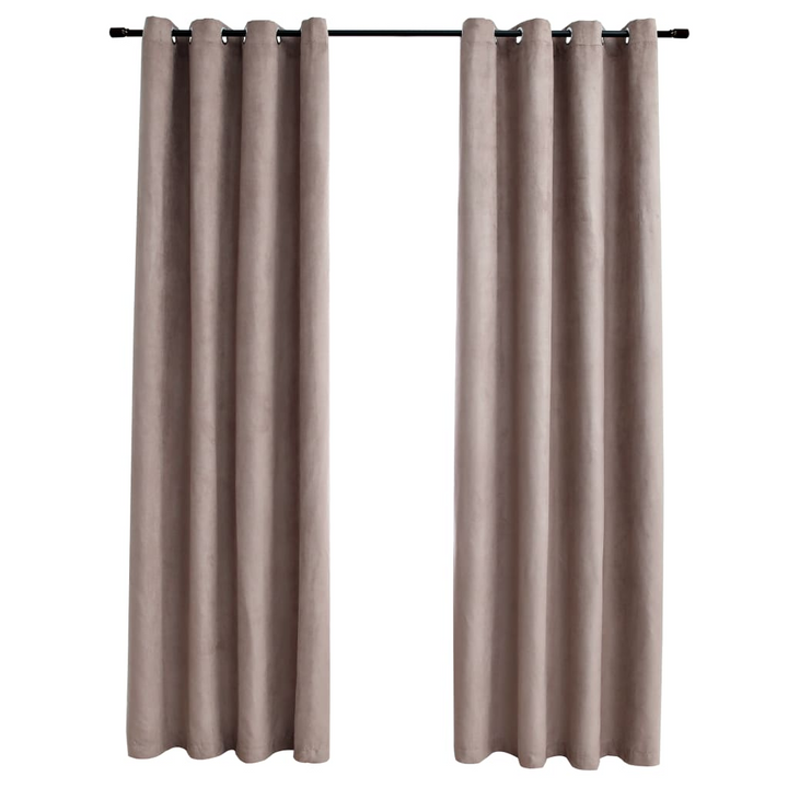 Blackout Curtains with Metal Rings - Set of 2, Taupe Color, 140x175 cm | Elegant & Stylish Privacy Solution - Premium  from Home Treasures - Just £34.99! Shop now at Home Treasures