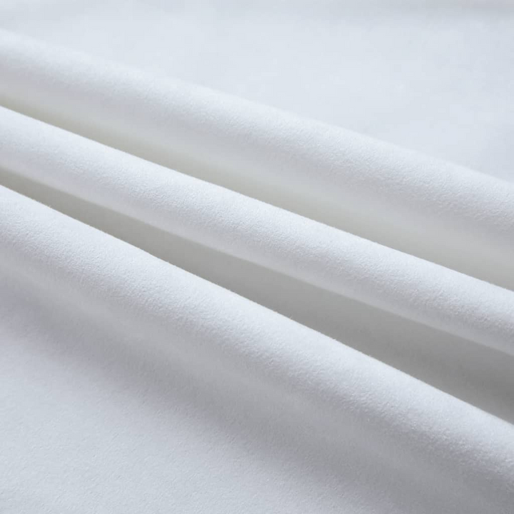 Elegant Off White Blackout Curtains with Metal Rings, 2 pcs, 140x175 cm - Suede Touch & Privacy - Premium  from Home Treasures - Just £36.99! Shop now at Home Treasures