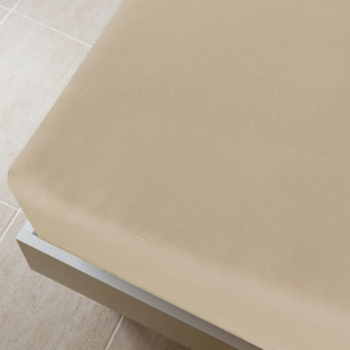 Jersey Fitted Sheet - Premium Taupe Cotton, 140x200 cm - Ultra-Soft & Breathable Bedding for Ultimate Comfort - Premium  from Home Treasures - Just £17.99! Shop now at Home Treasures