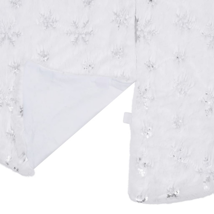 White Faux Fur Luxury Christmas Tree Skirt with Embroidered Snowflakes - Premium  from Home Treasures - Just £34.99! Shop now at Home Treasures