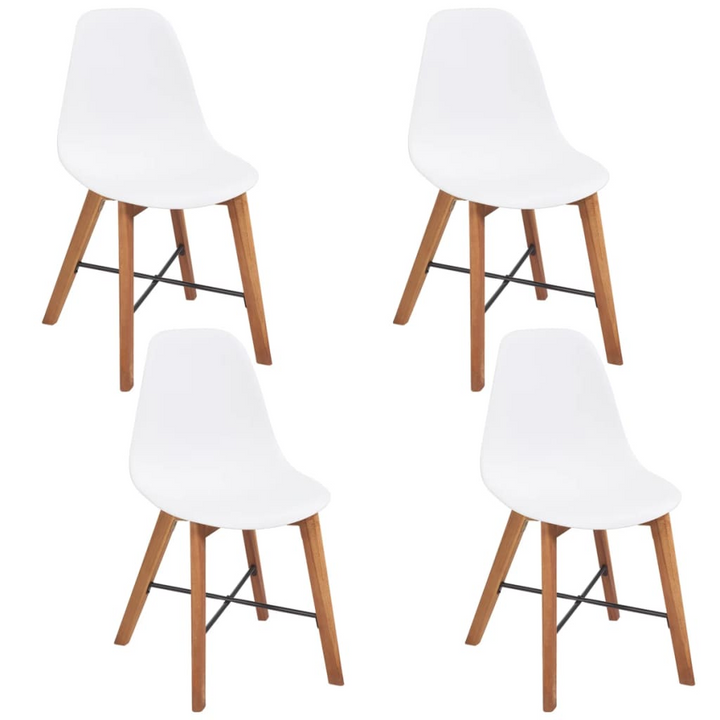 Elegant and Durable White Plastic Chair Seats - Set of 4 for Modern Dining - Premium  from Home Treasures - Just £109.99! Shop now at Home Treasures