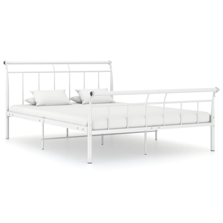 White Metal Bed Frame 140x200 cm - Classic & Sturdy Design | No Mattress Included - Premium  from Home Treasures - Just £81.99! Shop now at Home Treasures