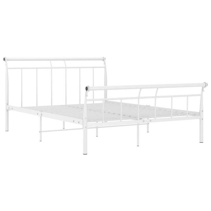 White Metal Bed Frame 140x200 cm - Classic & Sturdy Design | No Mattress Included - Premium  from Home Treasures - Just £81.99! Shop now at Home Treasures