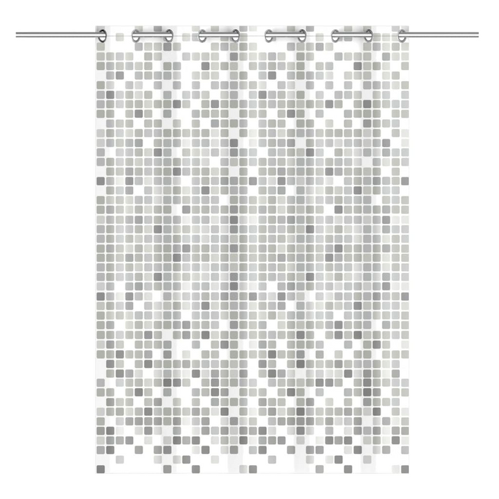 EISL Grey Mosaic Shower Curtain - Water Repellent & Mildew Proof, 200x180x0.2 cm - Premium  from Home Treasures - Just £38.99! Shop now at Home Treasures