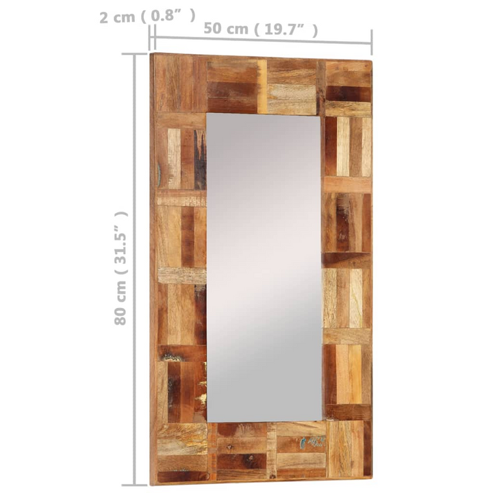 Wall Mirror Solid Wood Reclaimed 50x80 cm - Premium  from Home Treasures - Just £53.99! Shop now at Home Treasures