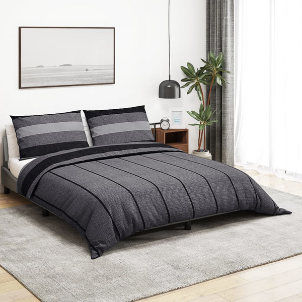 Dark Grey Duvet Cover Set - 140x200 cm, 100% Cotton, Soft & Comfortable Bedding - Premium  from Home Treasures - Just £28.99! Shop now at Home Treasures