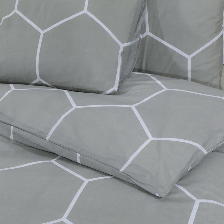 Grey Cotton Duvet Cover Set - 200x200 cm | Soft & Elegant Bedding with Pillowcases - Premium  from Home Treasures - Just £34.99! Shop now at Home Treasures