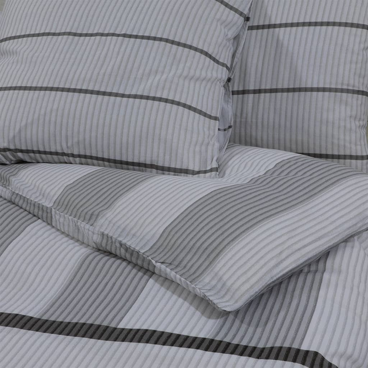 Luxury Grey Duvet Cover Set - 100% Cotton, 225x220 cm - OEKO-TEX Certified, Includes 2 Pillowcases - Premium  from Home Treasures - Just £31.99! Shop now at Home Treasures