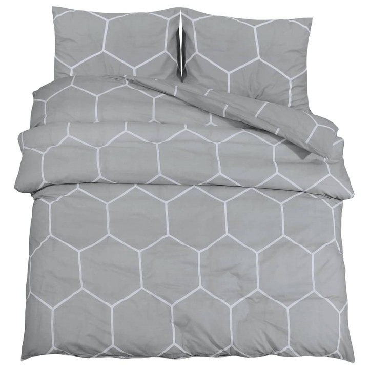 Grey Cotton Duvet Cover Set - 140x200 cm | Soft & Elegant Bedding - Premium  from Home Treasures - Just £27.99! Shop now at Home Treasures