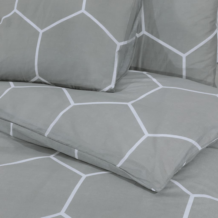 Patterned Cotton Duvet Cover Set in Grey 200x200 cm - Soft & Stylish Bedding - Premium  from Home Treasures - Just £31.99! Shop now at Home Treasures