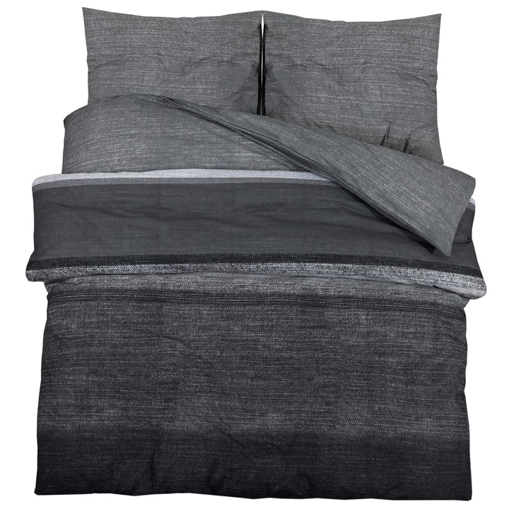 Dark Grey Duvet Cover Set Cotton 240x220 cm - Elegant, Soft, and Durable - Premium  from Home Treasures - Just £36.99! Shop now at Home Treasures