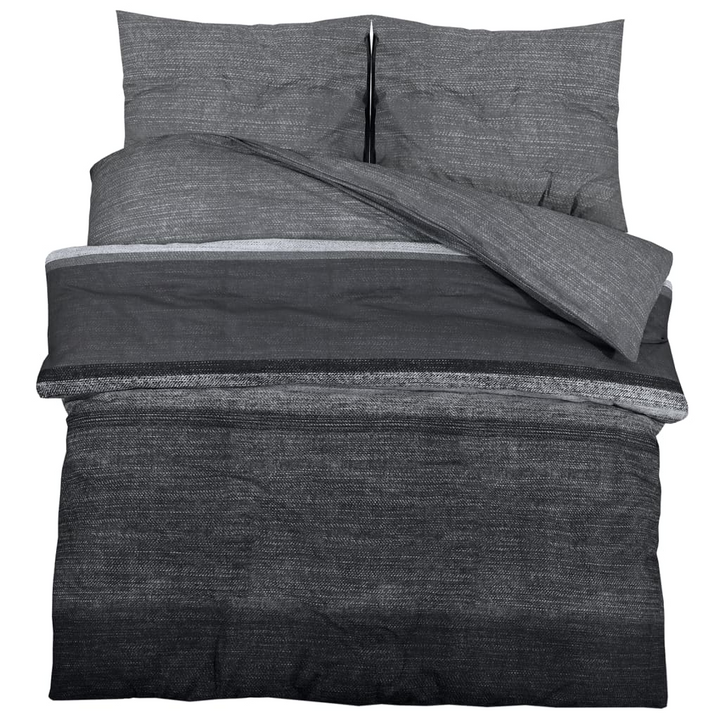 Duvet Cover Set in Dark Grey, 200x200 cm, Soft 100% Cotton, OEKO-TEX Certified, Easy Care - Premium  from Home Treasures - Just £28.99! Shop now at Home Treasures