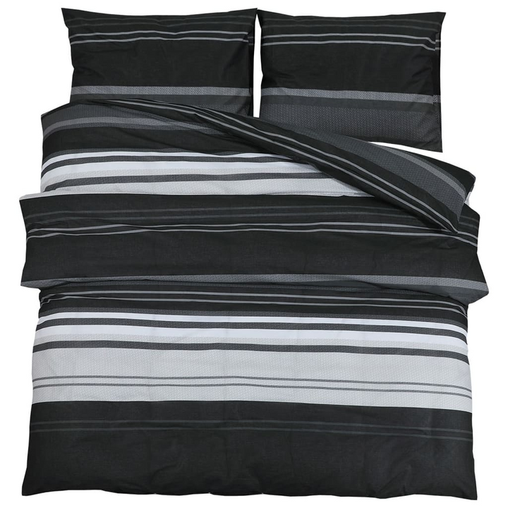 Black and White Duvet Cover Set - 100% Cotton, 140x200 cm, OEKO-TEX Certified, Modern Design - Premium  from Home Treasures - Just £29.99! Shop now at Home Treasures