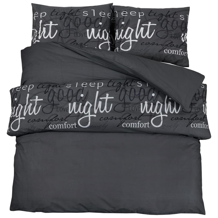 Black Cotton Duvet Cover Set - 260x220 cm | Luxuriously Soft & Durable Bedding - Premium  from Home Treasures - Just £39.99! Shop now at Home Treasures