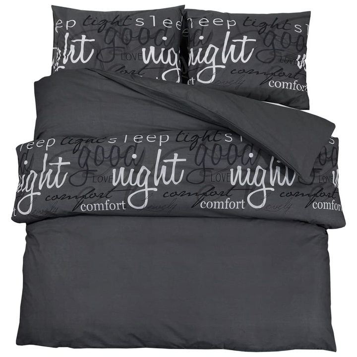 Black Cotton Duvet Cover Set - Super King Size 240x220 cm | Soft & Comfortable Bedding with Hidden Button Closure - Includes 2 Pillowcases - Premium  from Home Treasures - Just £36.99! Shop now at Home Treasures