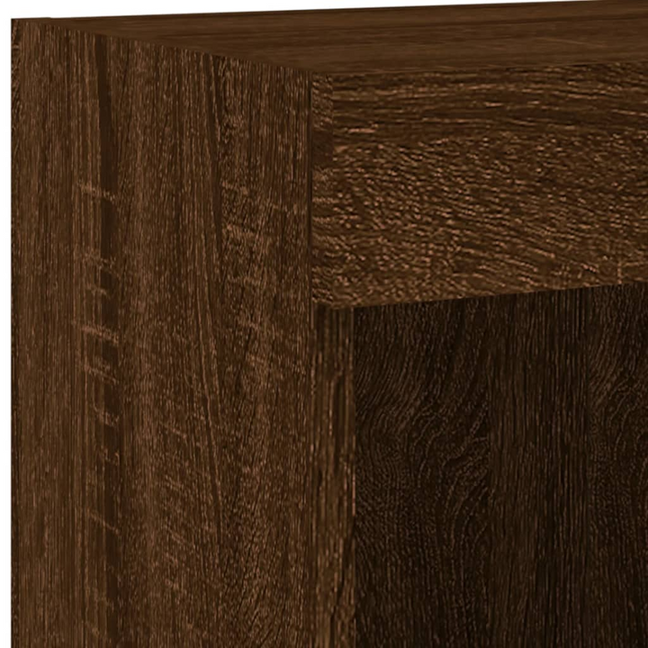 6 Piece TV Wall Cabinet Set with Customizable LED Lighting - Brown Oak Finish - Premium  from Home Treasures - Just £254.99! Shop now at Home Treasures