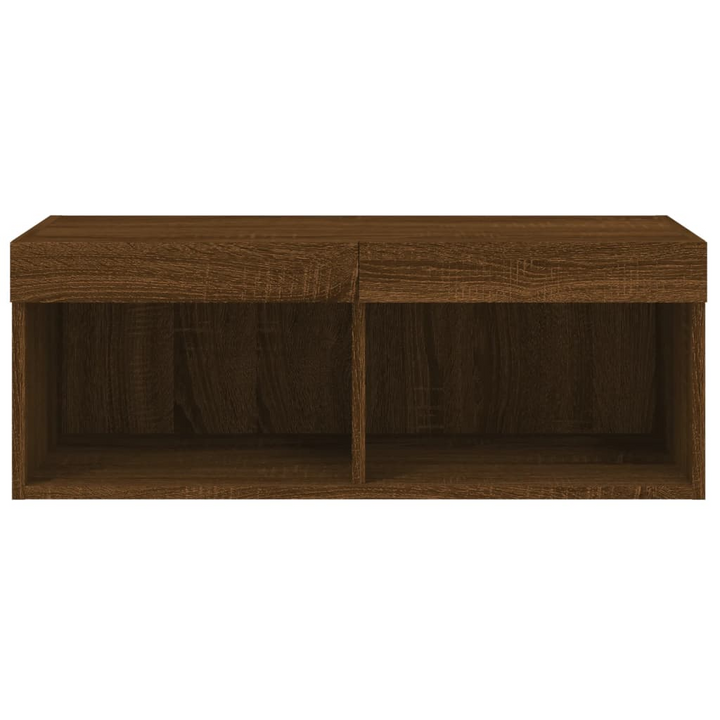 Stylish 8 Piece TV Wall Cabinet Set with Customizable LED Lights - Brown Oak Finish - Premium  from Home Treasures - Just £366.99! Shop now at Home Treasures