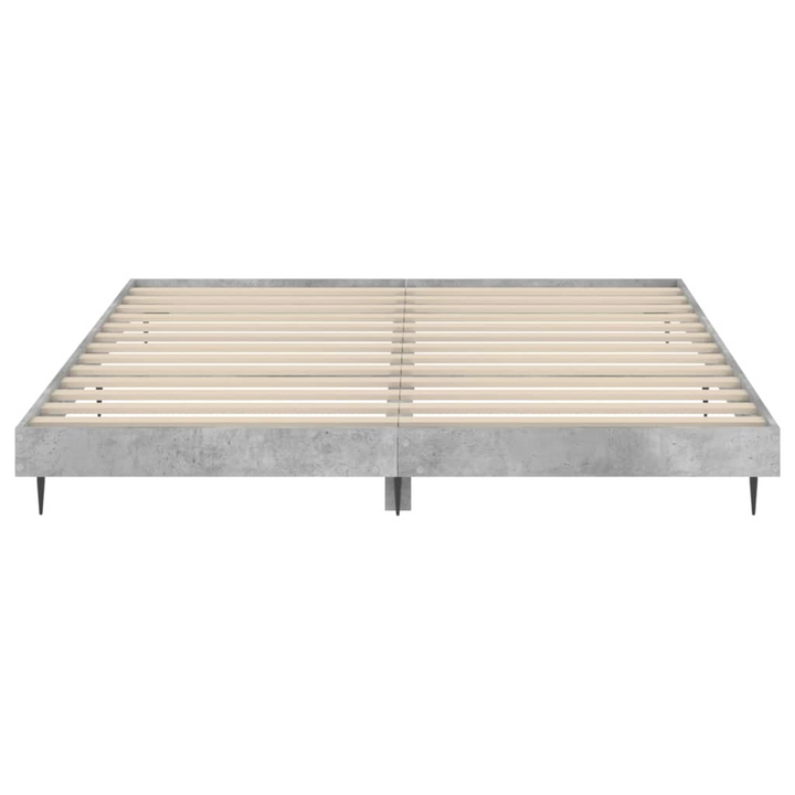 Concrete Grey Bed Frame 200x200cm - Engineered Wood & Metal, Sturdy Design - Emperor - Premium  from Home Treasures - Just £126.99! Shop now at Home Treasures