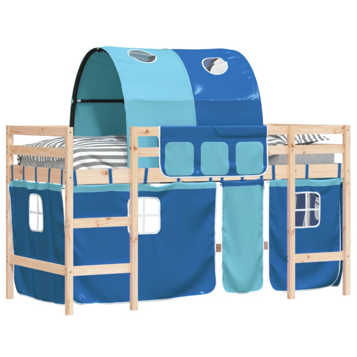 Children's Loft Bed with Tunnel - Blue 80x200 cm - Space Saver & Fun Design - Premium  from Home Treasures - Just £202.99! Shop now at Home Treasures