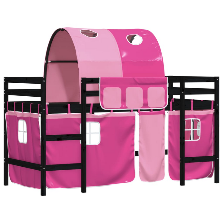 Children's Loft Bed with Fun Tunnel - Pink, 90x190 cm, Single - Perfect for Play and Storage - Premium  from Home Treasures - Just £241.99! Shop now at Home Treasures