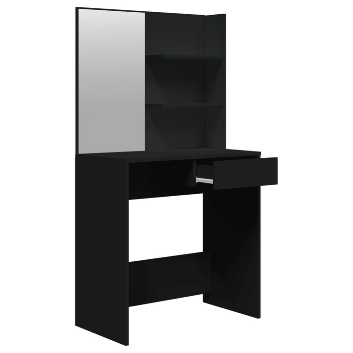 Elegant Black Dressing Table Set with Mirror - 74.5x40x141 cm | Modern Vanity Table with Stool - Premium  from Home Treasures - Just £110.99! Shop now at Home Treasures