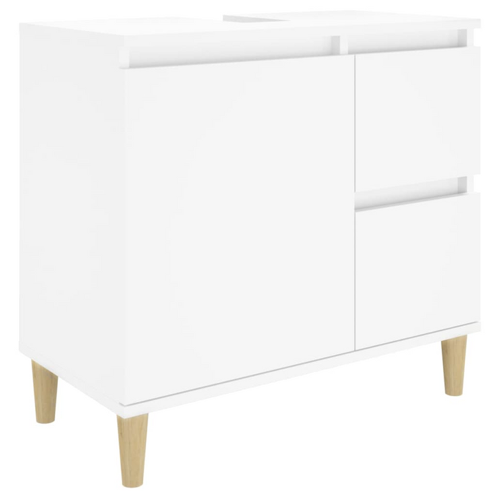 3 Piece Bathroom Cabinet Set - White Engineered Wood with Solid Eucalyptus Feet, Ample Storage, and Modern Design - Premium  from Home Treasures - Just £192.99! Shop now at Home Treasures