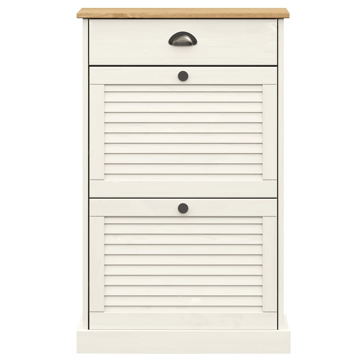 VIGO Shoe Cabinet 60x35x96 cm – White Solid Pine Wood, Ample Storage & Easy Maintenance - Premium  from Home Treasures - Just £136.99! Shop now at Home Treasures