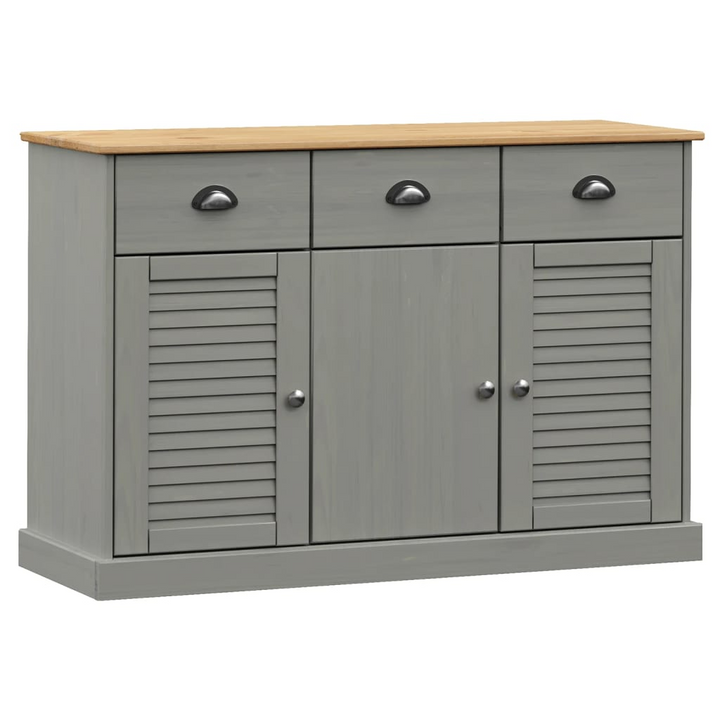 Elegant VIGO Solid Wood Pine Sideboard with Drawers in Grey - 113x40x75 cm - Premium  from Home Treasures - Just £221.99! Shop now at Home Treasures