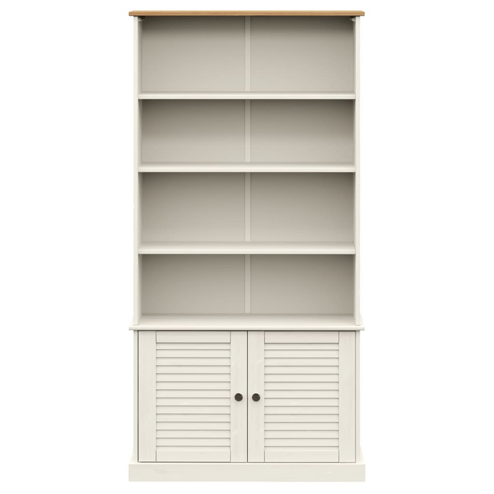 VIGO White Bookcase - 85x35x170 cm - Solid Pine, Rustic Charm & Ample Storage - Premium  from Home Treasures - Just £286.99! Shop now at Home Treasures