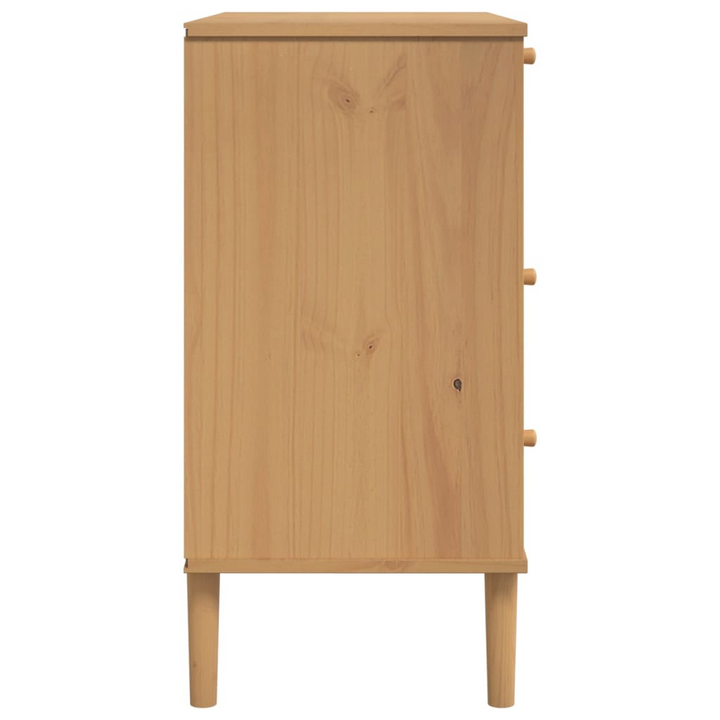 SENJA Drawer Cabinet with Rattan Look, Brown 80x40x80 cm Solid Wood Pine – Stylish and Functional Storage Solution - Premium  from Home Treasures - Just £98.99! Shop now at Home Treasures