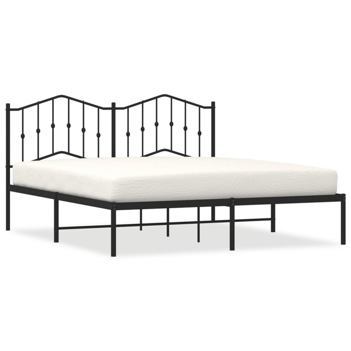 Classic Black Metal Bed Frame with Headboard - 183x213 cm | Elegant & Sturdy Design - Premium  from Home Treasures - Just £102.99! Shop now at Home Treasures