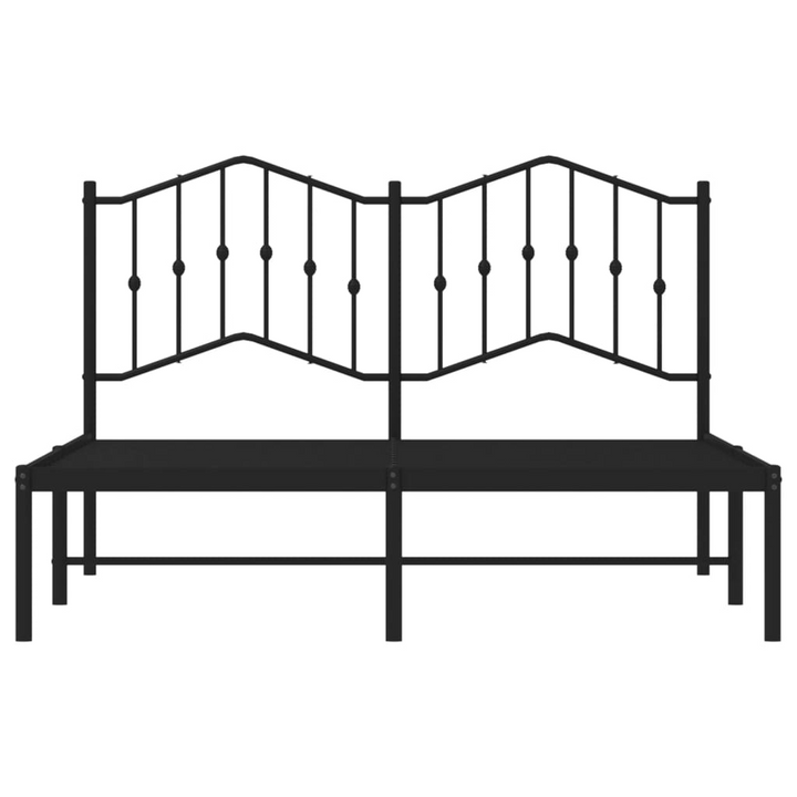 Double Metal Bed Frame with Elegant Headboard in Black - Sturdy Steel Construction, 135x190 cm - Premium  from Home Treasures - Just £92.99! Shop now at Home Treasures