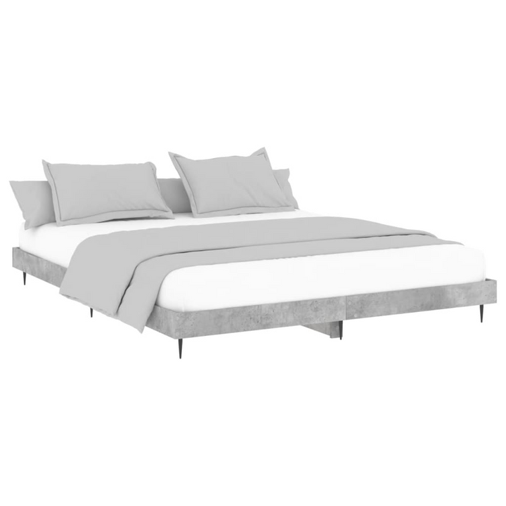 Concrete Grey Bed Frame 200x200cm - Engineered Wood & Metal, Sturdy Design - Emperor - Premium  from Home Treasures - Just £126.99! Shop now at Home Treasures