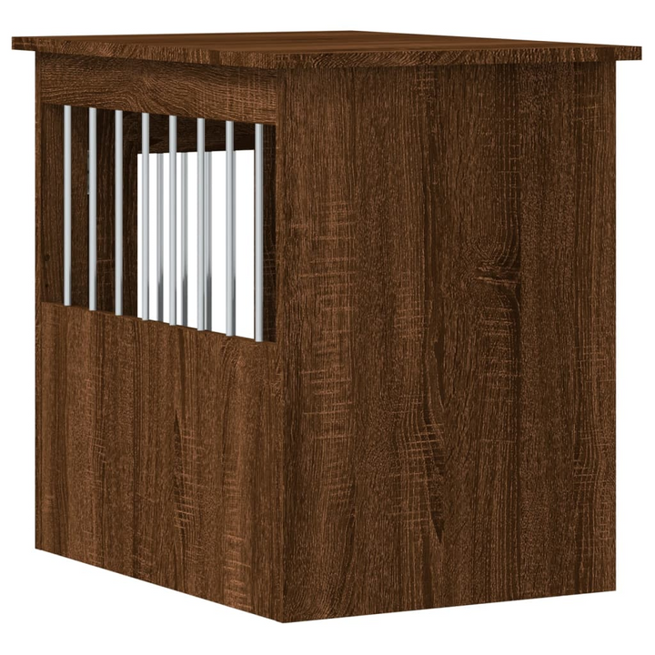 Brown Oak Dog Crate Furniture - Versatile 2-in-1 Doghouse & End Table, 45x62x59 cm, Safe & Stylish Pet Cage with Lockable Door - Premium  from Home Treasures - Just £70.99! Shop now at Home Treasures