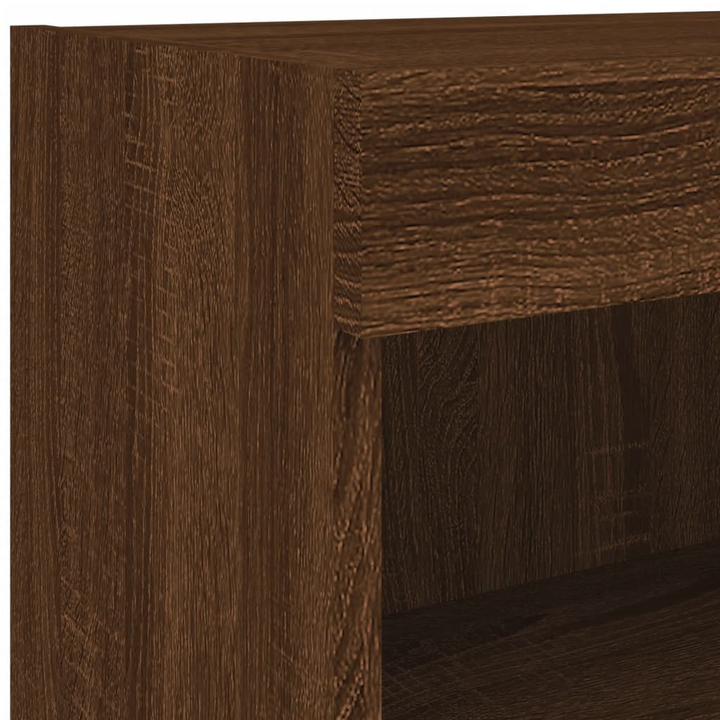 Stylish 8 Piece TV Wall Cabinet Set with Customizable LED Lights - Brown Oak Finish - Premium  from Home Treasures - Just £366.99! Shop now at Home Treasures