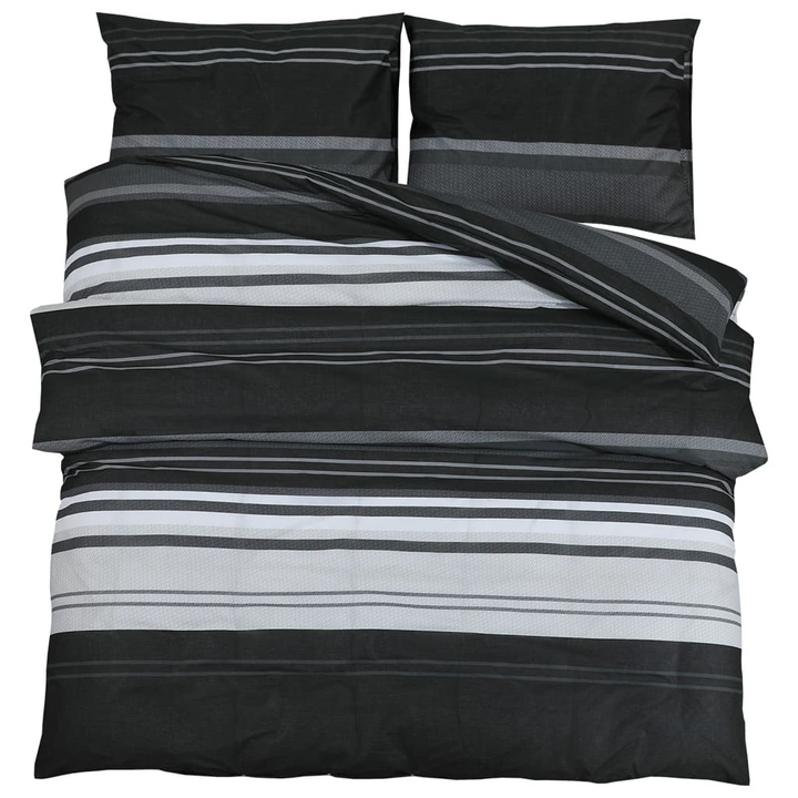 Elegant Black and White Cotton Duvet Cover Set - 140x200 cm - Soft, Comfortable, OEKO-TEX Certified - Premium  from Home Treasures - Just £30.99! Shop now at Home Treasures