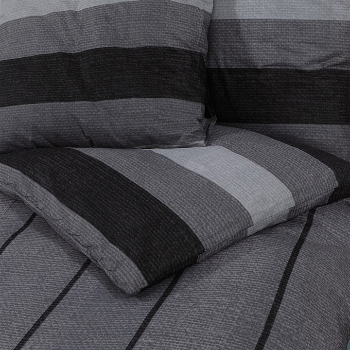 Dark Grey Cotton Duvet Cover Set - 135x200 cm | Elegant & Soft Bedding with Pillowcase - Premium  from Home Treasures - Just £30.99! Shop now at Home Treasures