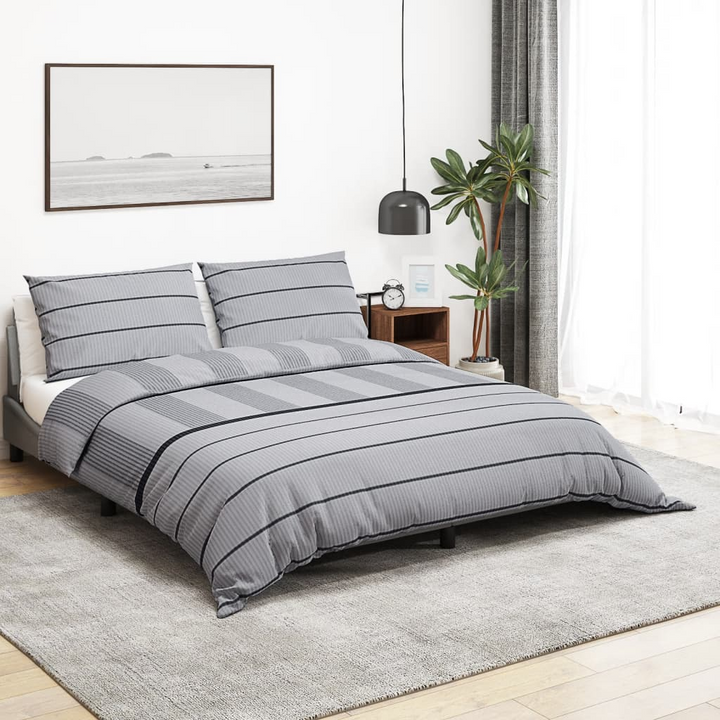 Luxury Grey Duvet Cover Set - 100% Cotton, 225x220 cm - OEKO-TEX Certified, Includes 2 Pillowcases - Premium  from Home Treasures - Just £31.99! Shop now at Home Treasures