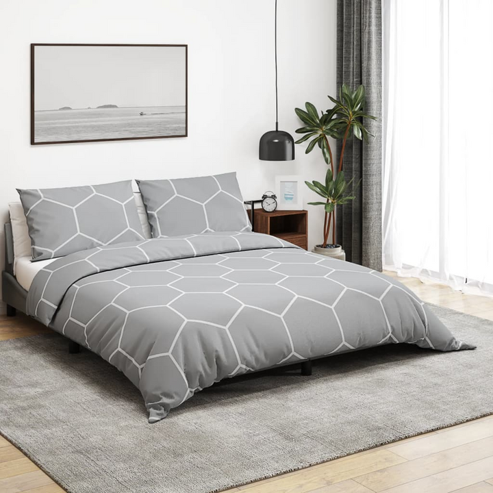 Grey Cotton Duvet Cover Set - 140x200 cm | Soft & Elegant Bedding - Premium  from Home Treasures - Just £27.99! Shop now at Home Treasures