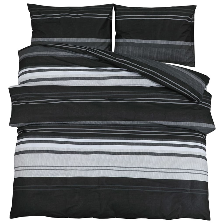 Luxurious Cotton Duvet Cover Set - Black and White, 220x240 cm - Ultra Soft & Elegant Bedding - Premium  from Home Treasures - Just £37.99! Shop now at Home Treasures